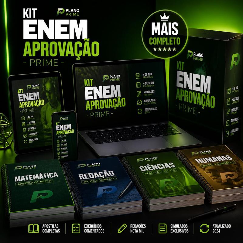 Mockup do Plano Prime — Kit ENEM