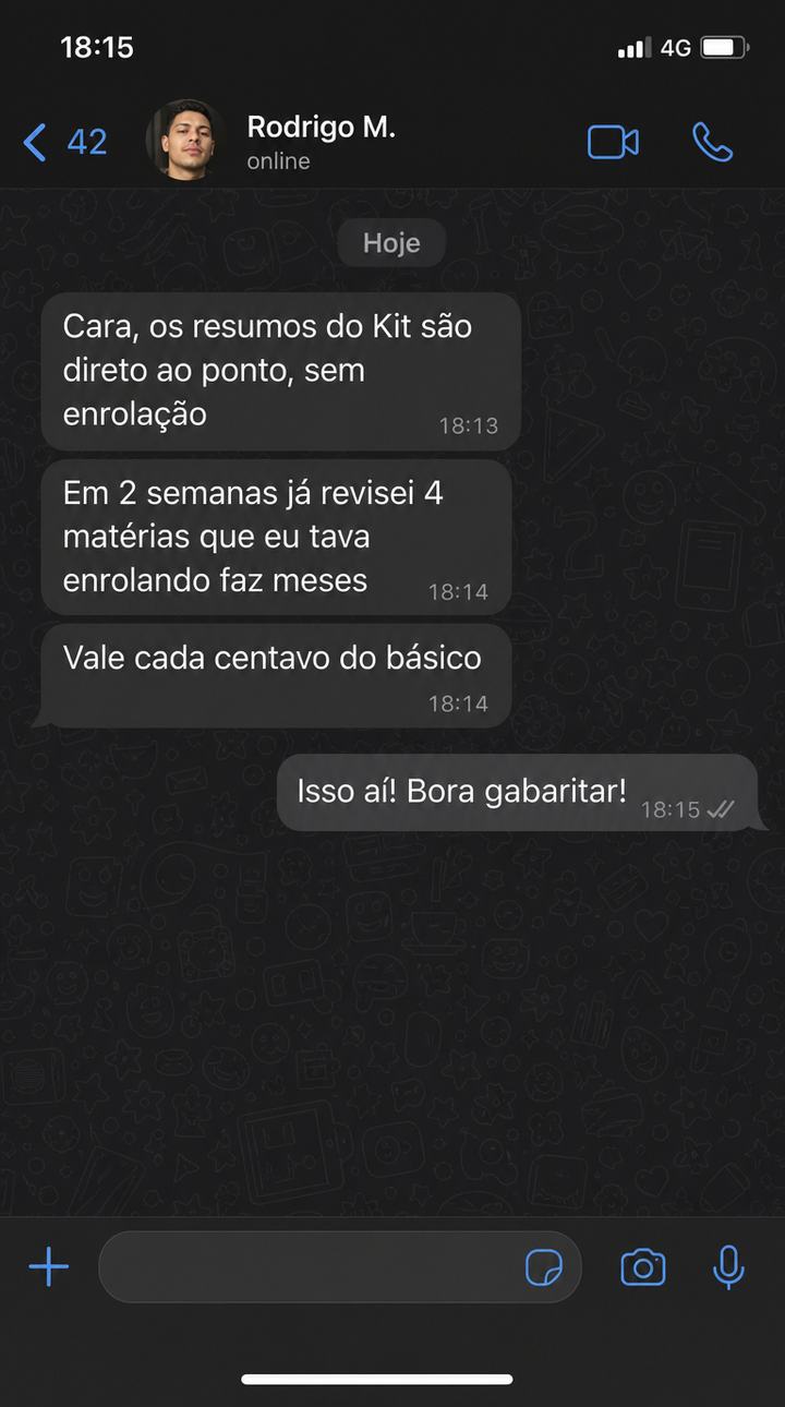 Depoimento de aluno no WhatsApp 2