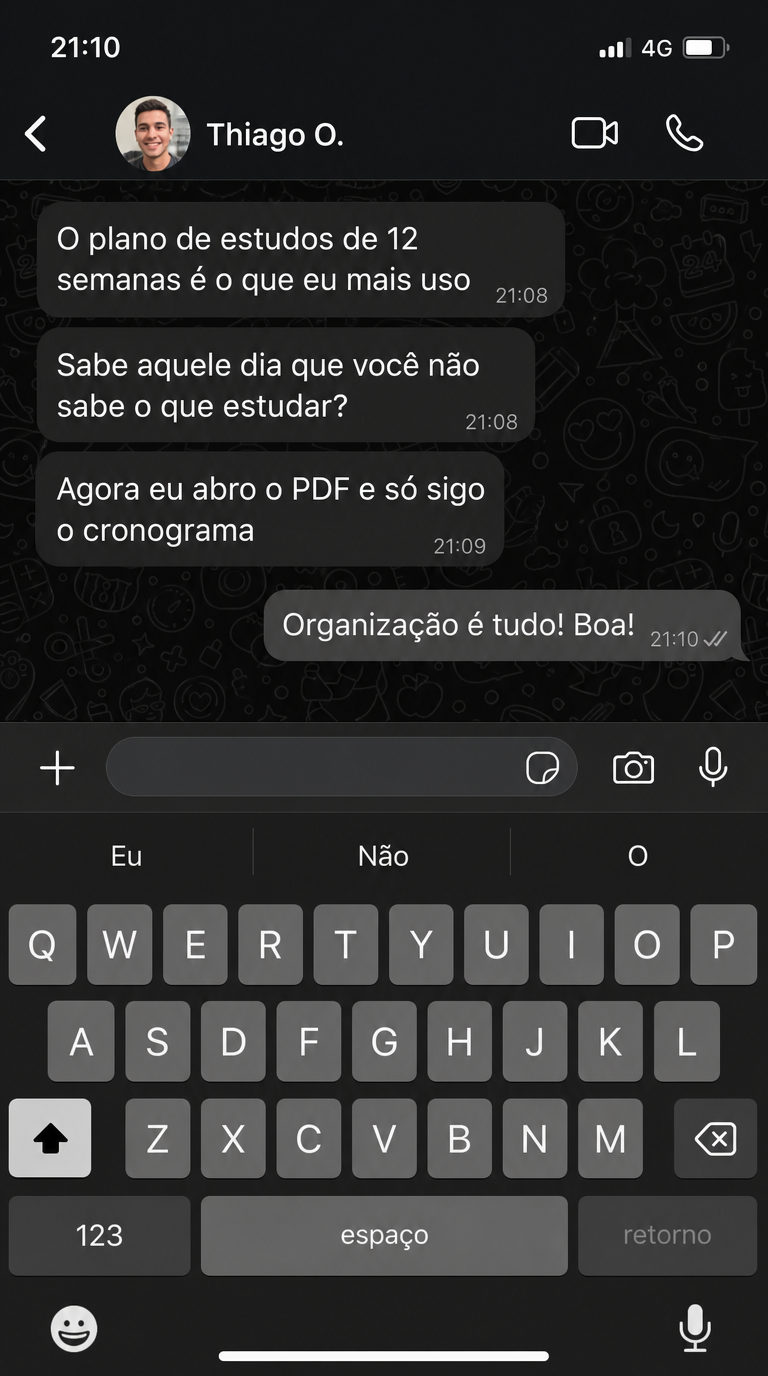Depoimento de aluno no WhatsApp 6