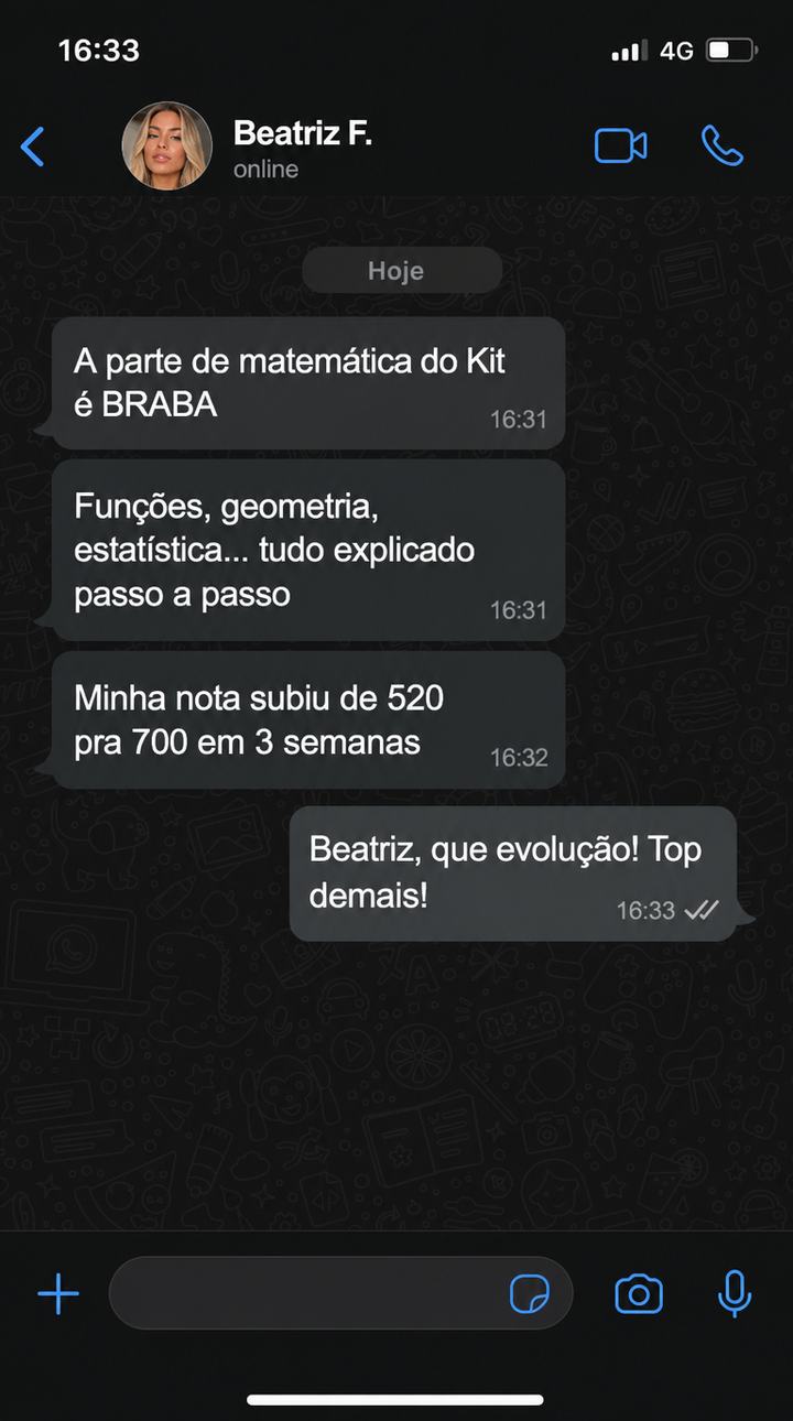 Depoimento de aluno no WhatsApp 7